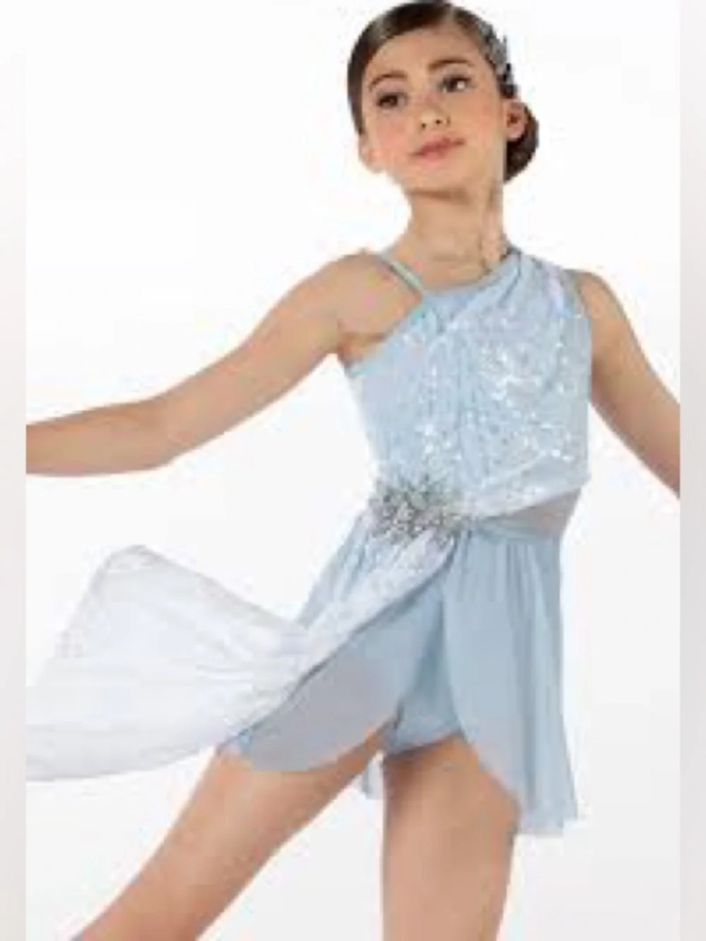 Weissman Light Blue Sequin Chiffon Dance Costume